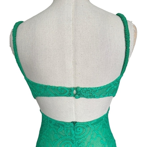 Silvia Astore Isa Lace Cut Out Long Dress Emerald Green IT: 38 XS - Picture 11 of 15